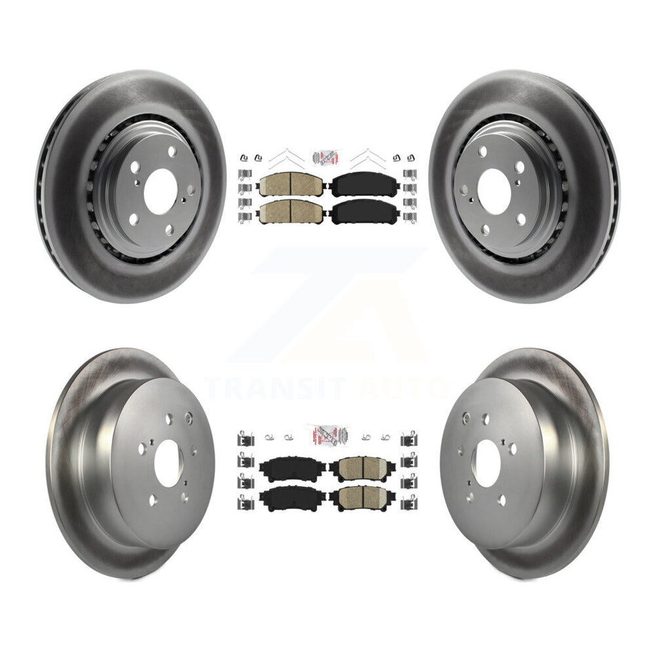Front Rear Ceramic Pad Coat Disc Brake Rotor Kit For Toyota Sienna Highlander Lexus RX350 KGA-101331