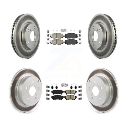 Front Rear Ceramic Pads And Coated Disc Brake Rotors Kit For 2012-2018 Toyota Prius V KGA-101333