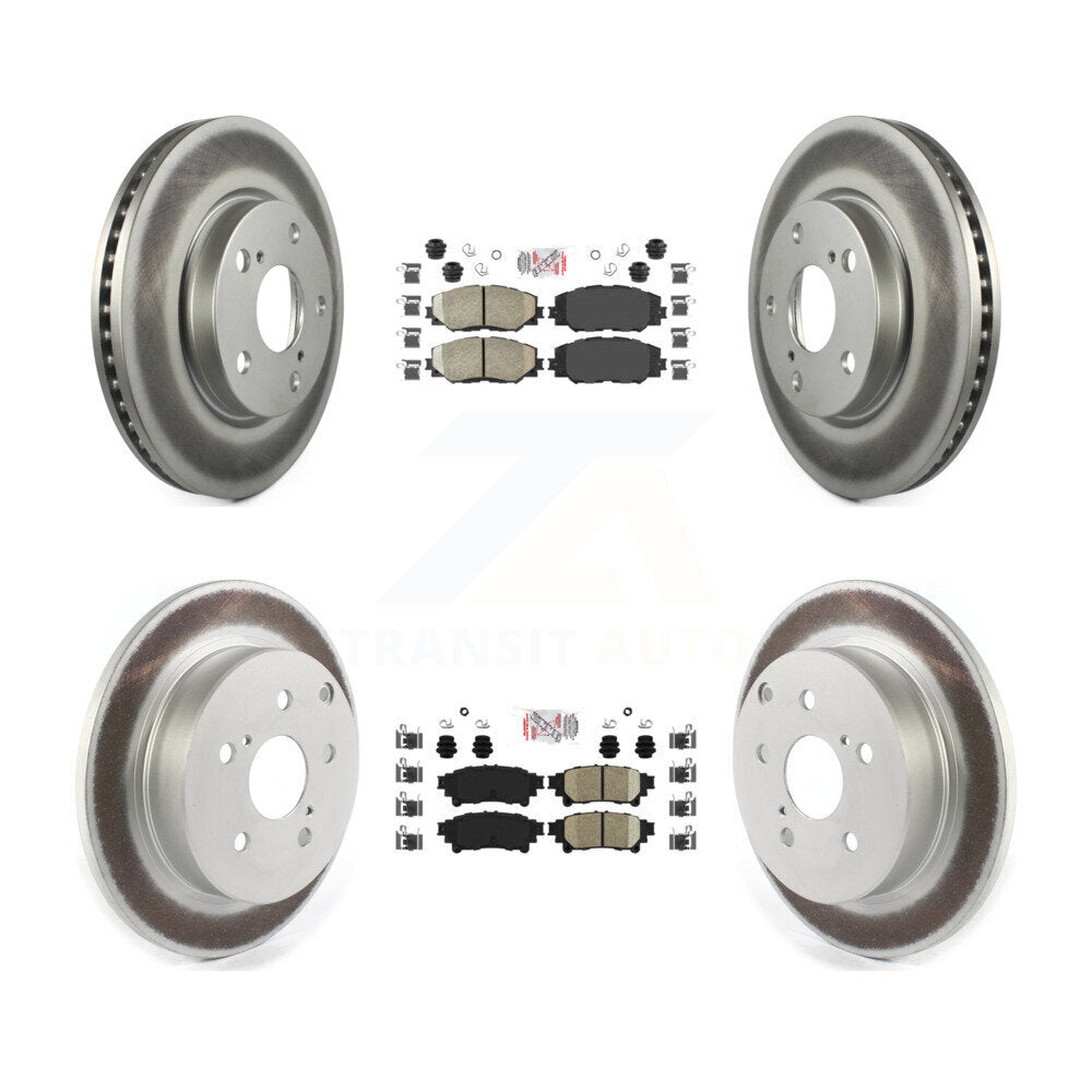Front Rear Ceramic Pads And Coated Disc Brake Rotors Kit For 2012-2018 Toyota Prius V KGA-101334