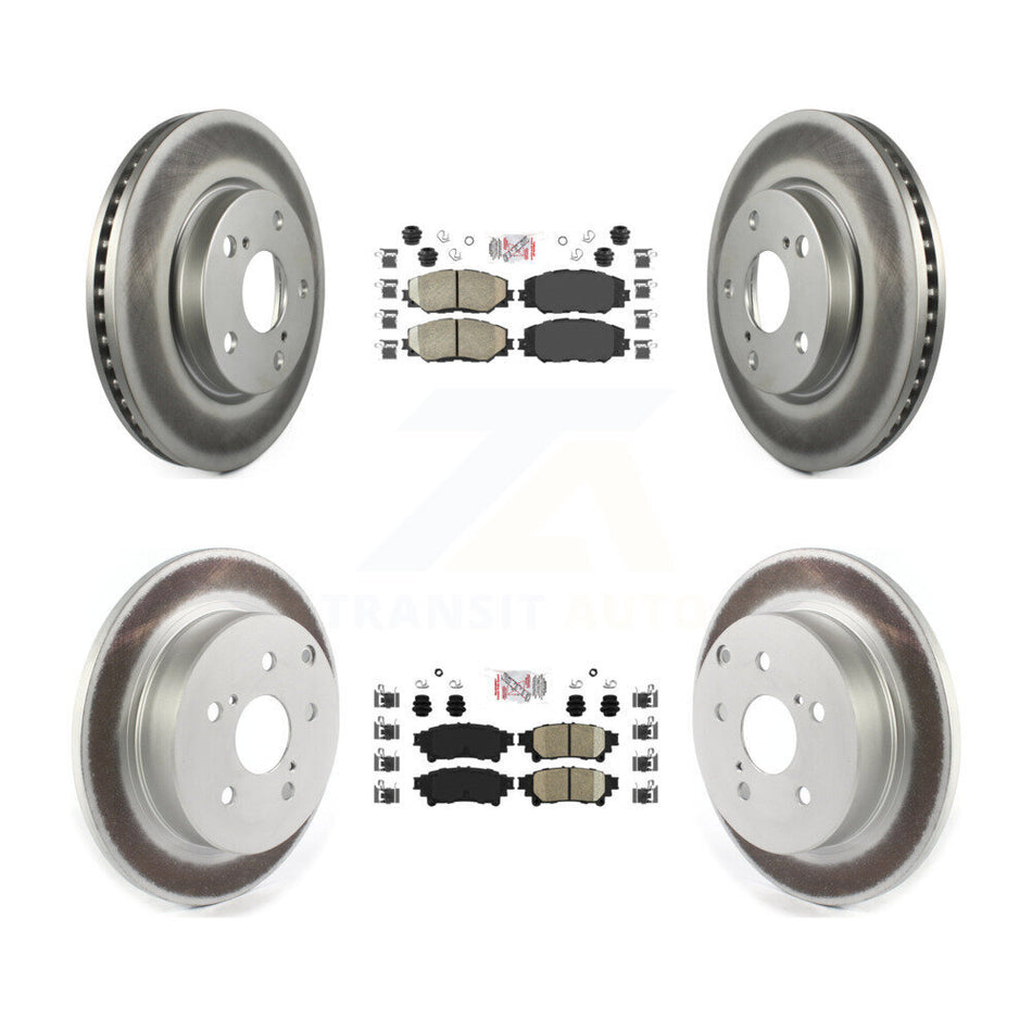 Front Rear Ceramic Pads And Coated Disc Brake Rotors Kit For 2012-2018 Toyota Prius V KGA-101334