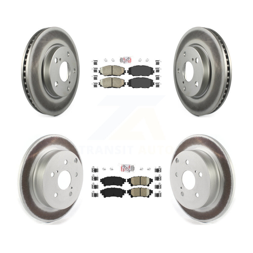Front Rear Ceramic Pads And Coated Disc Brake Rotors Kit For 2012-2018 Toyota Prius V KGA-101335