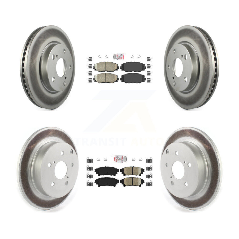 Front Rear Ceramic Pads And Coated Disc Brake Rotors Kit For 2012-2018 Toyota Prius V KGA-101335