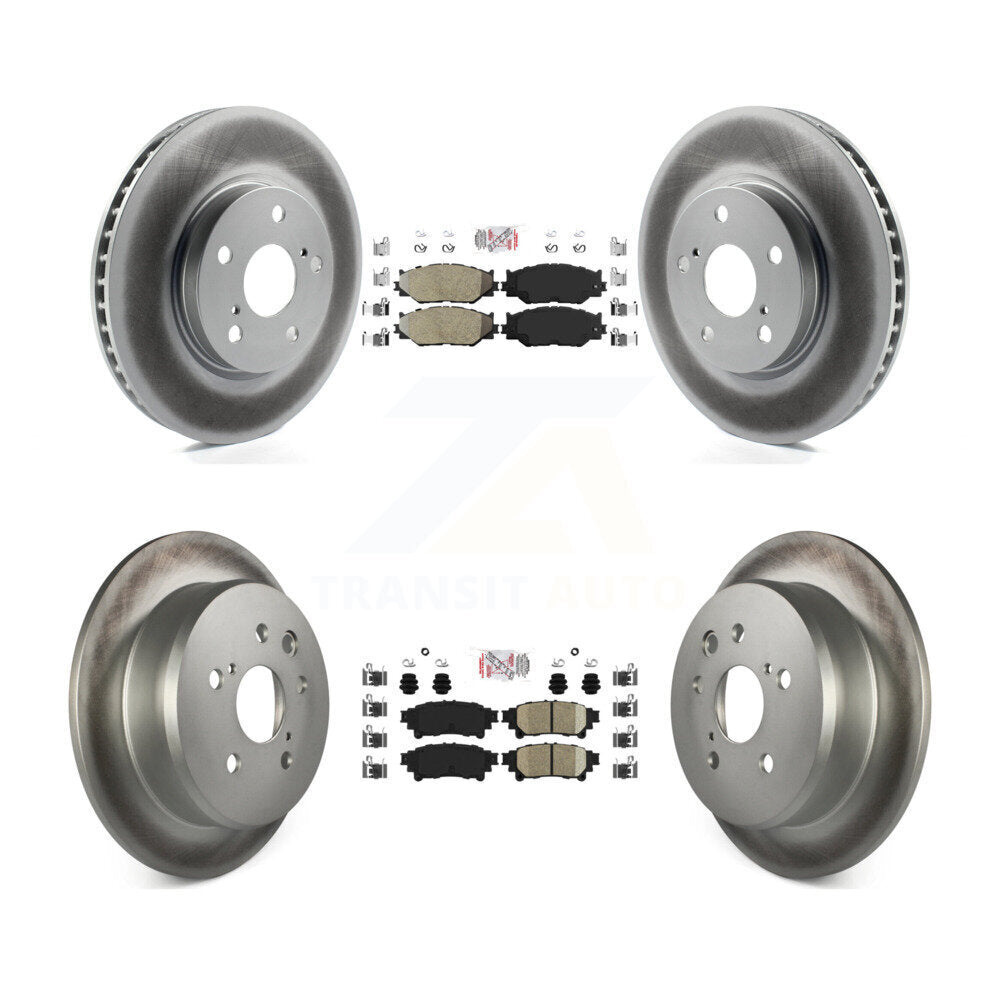 Front Semi-Metallic Rear Ceramic Pad Coated Brake Rotor Kit For Lexus IS250 Base with RWD KGA-101338