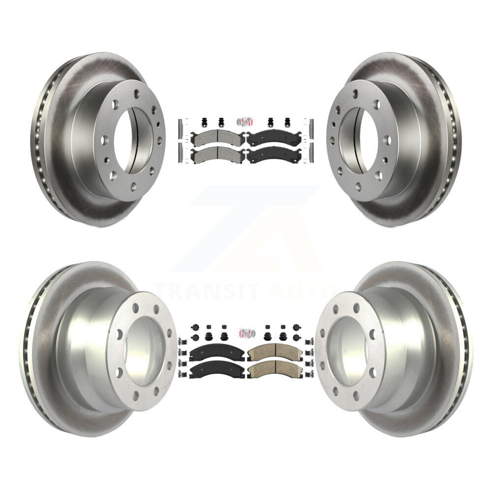 Front Semi-Metallic Rear Ceramic Pad Coat Brake Rotors Kit For Chevrolet Express 4500 GMC KGA-101349