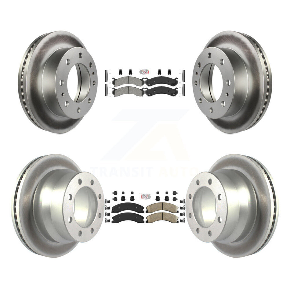 Front Semi-Metallic Rear Ceramic Pad Coat Brake Rotors Kit For Chevrolet Express 4500 GMC KGA-101349