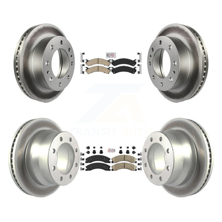 Front Rear Ceramic Pad Coated Disc Brake Rotors Kit For Chevrolet Express 4500 GMC Savana KGA-101350