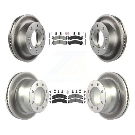 Front Rear Semi-Metallic Pad Coated Brake Rotor Kit For Chevrolet Express 4500 GMC Savana KGA-101353