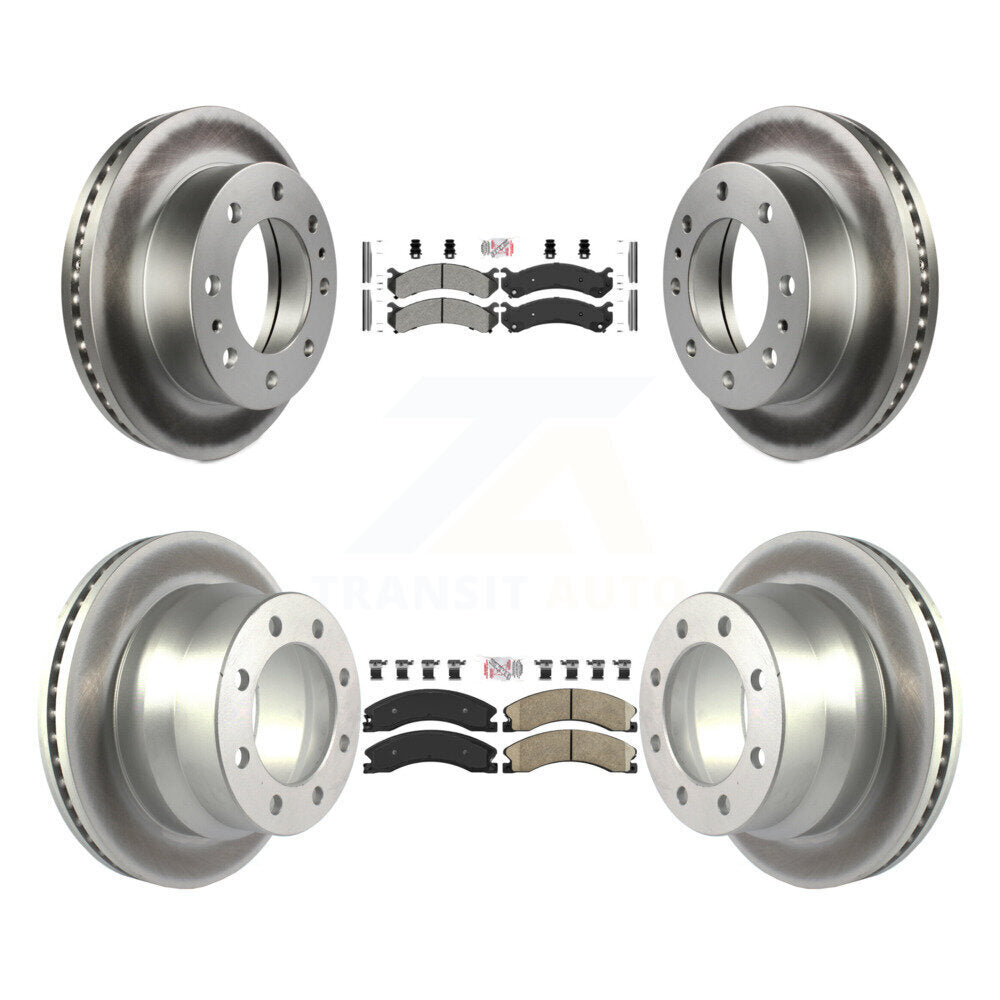 Front Semi-Metallic Rear Ceramic Pad Coat Brake Rotors Kit For Chevrolet Express 4500 GMC KGA-101355
