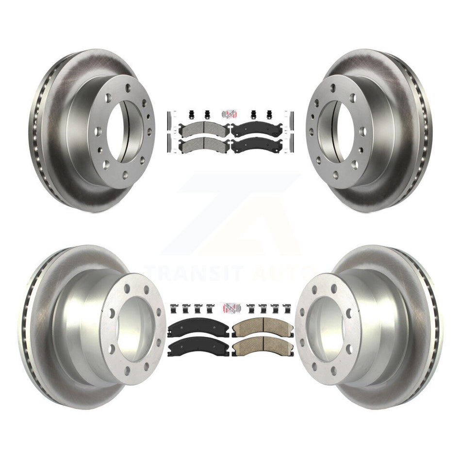 Front Semi-Metallic Rear Ceramic Pad Coat Brake Rotors Kit For Chevrolet Express 4500 GMC KGA-101355