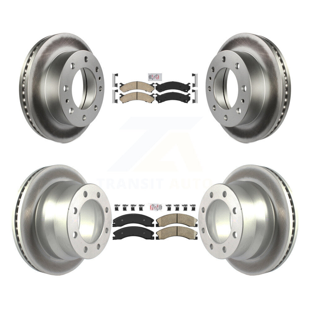 Front Rear Ceramic Pad Coated Disc Brake Rotors Kit For Chevrolet Express 4500 GMC Savana KGA-101356
