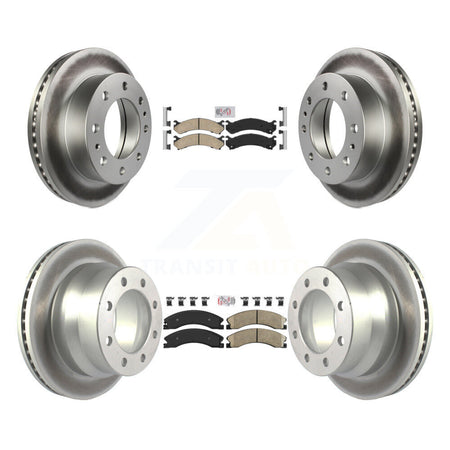 Front Rear Ceramic Pad Coated Disc Brake Rotors Kit For Chevrolet Express 4500 GMC Savana KGA-101356