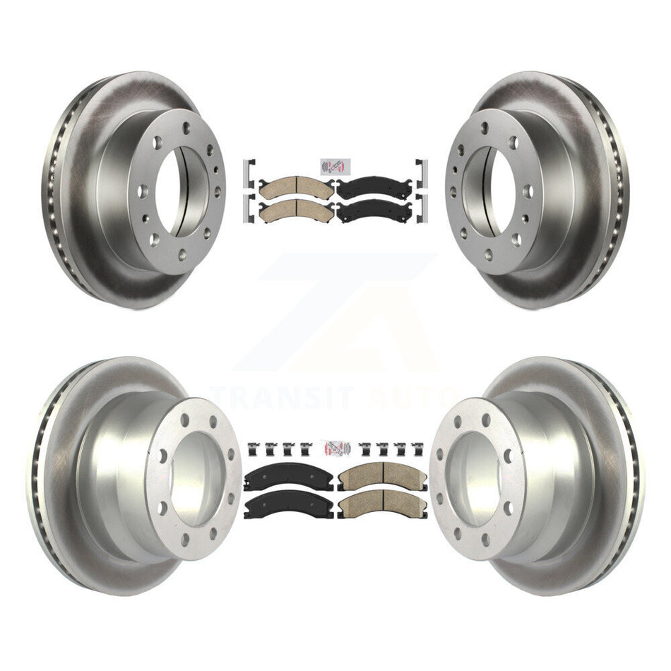 Front Rear Ceramic Pad Coated Disc Brake Rotors Kit For Chevrolet Express 4500 GMC Savana KGA-101356