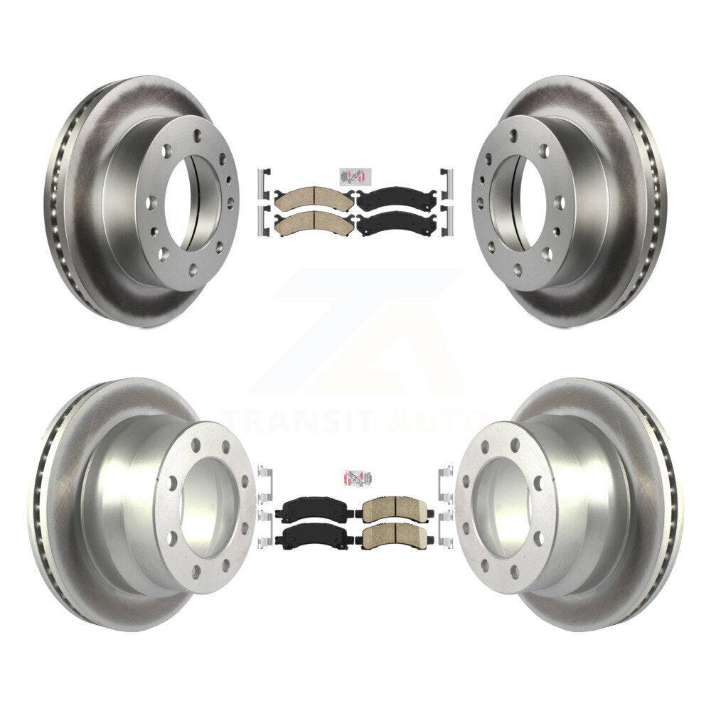 Front Rear Ceramic Pads And Coated Disc Brake Rotors Kit For Chevrolet Express 4500 KGA-101358