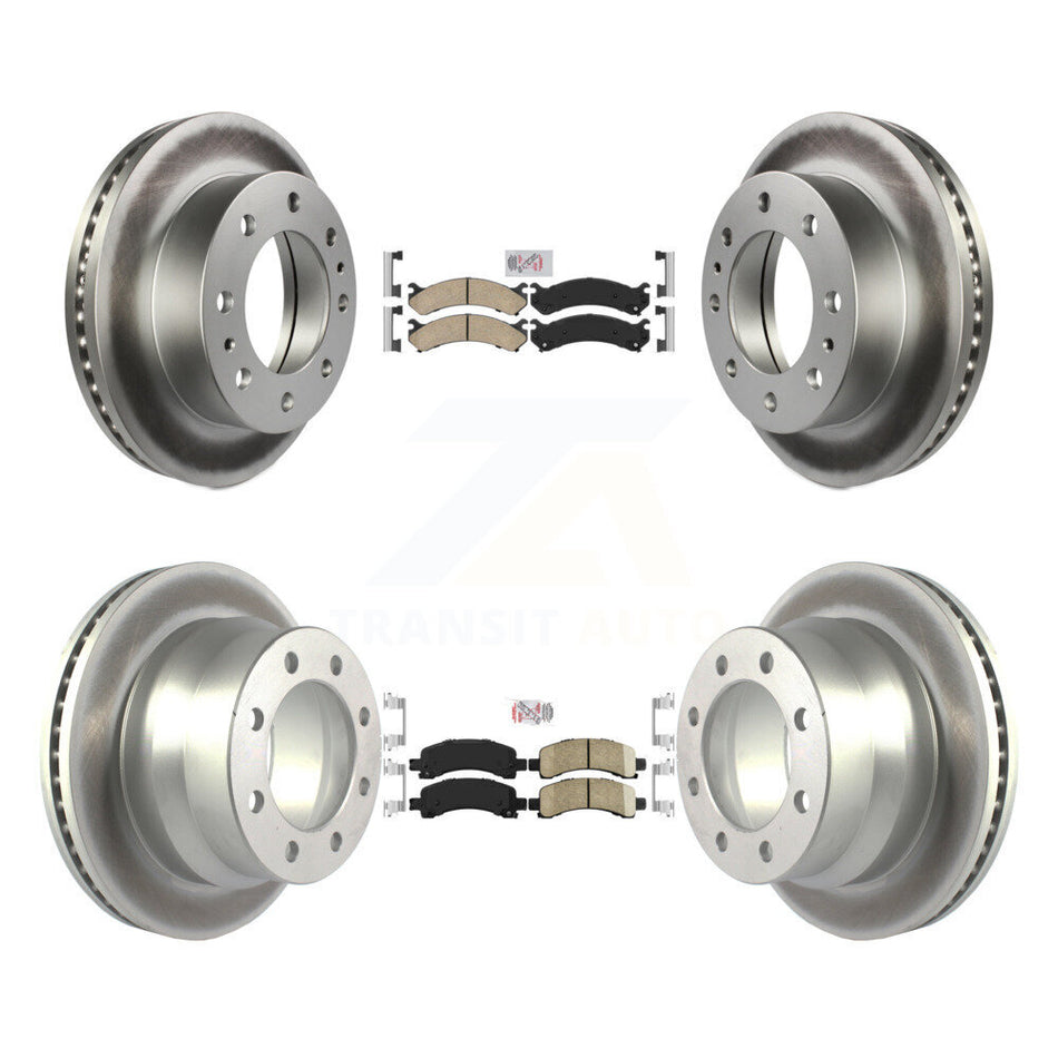 Front Rear Ceramic Pads And Coated Disc Brake Rotors Kit For Chevrolet Express 4500 KGA-101358
