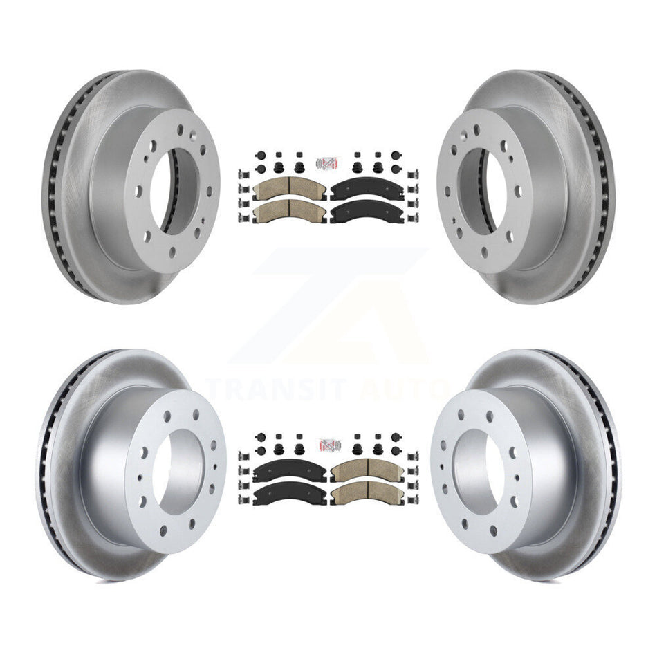 Front Rear Ceramic Pad Coated Brake Rotors Kit For GMC Chevrolet Sierra 2500 HD Silverado KGA-101359