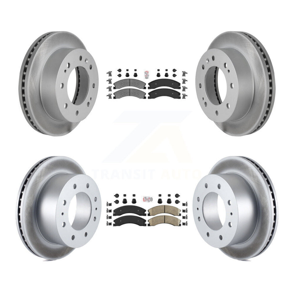 Front Semi-Metallic Rear Ceramic Pad Coated Brake Rotor Kit For GMC Chevrolet Sierra 2500 KGA-101360