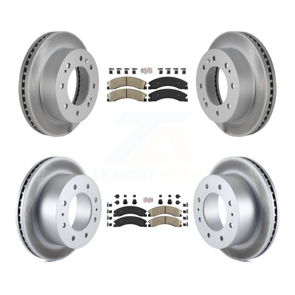 Front Rear Ceramic Pad Coated Brake Rotors Kit For GMC Chevrolet Sierra 2500 HD Silverado KGA-101361