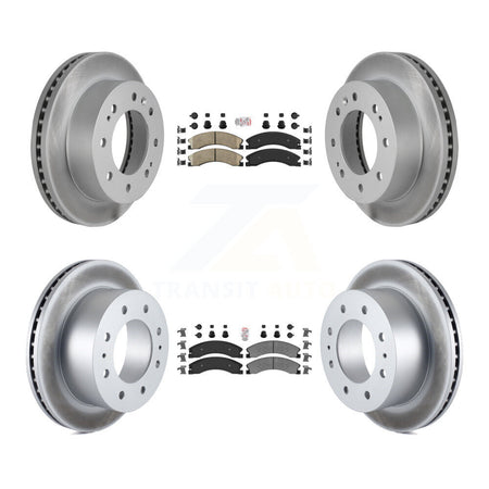 Front Ceramic Rear Semi-Metallic Pad Coated Brake Rotor Kit For GMC Chevrolet Sierra 2500 KGA-101362