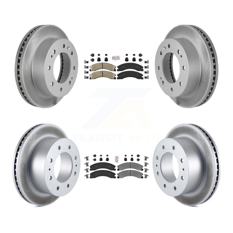 Front Ceramic Rear Semi-Metallic Pad Coated Brake Rotor Kit For GMC Chevrolet Sierra 2500 KGA-101362
