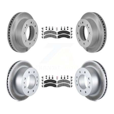 Front Rear Semi-Metallic Pad Coated Brake Rotor Kit For GMC Chevrolet Sierra 2500 HD 3500 KGA-101363