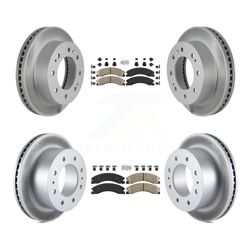 Front Rear Ceramic Pad Coated Brake Rotors Kit For GMC Chevrolet Sierra 2500 HD Silverado KGA-101365