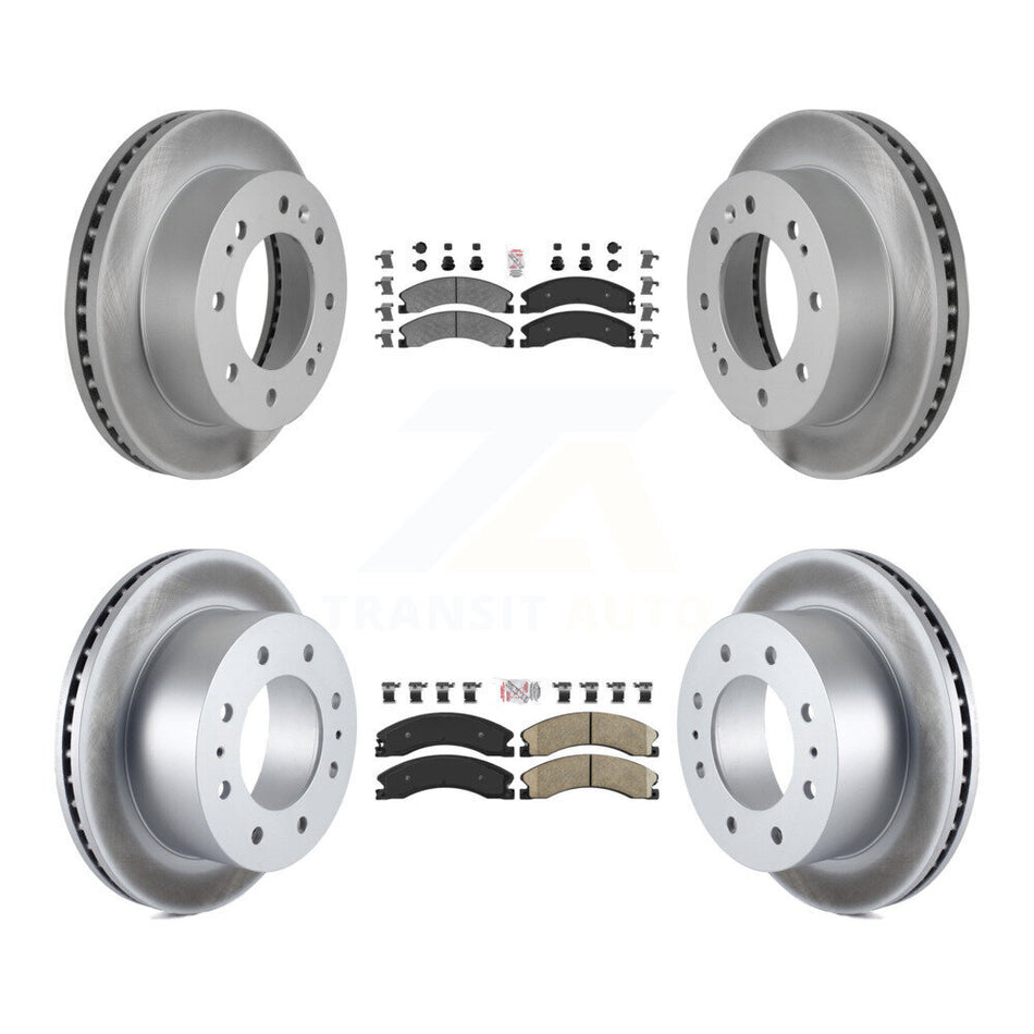 Front Semi-Metallic Rear Ceramic Pad Coated Brake Rotor Kit For GMC Chevrolet Sierra 2500 KGA-101366
