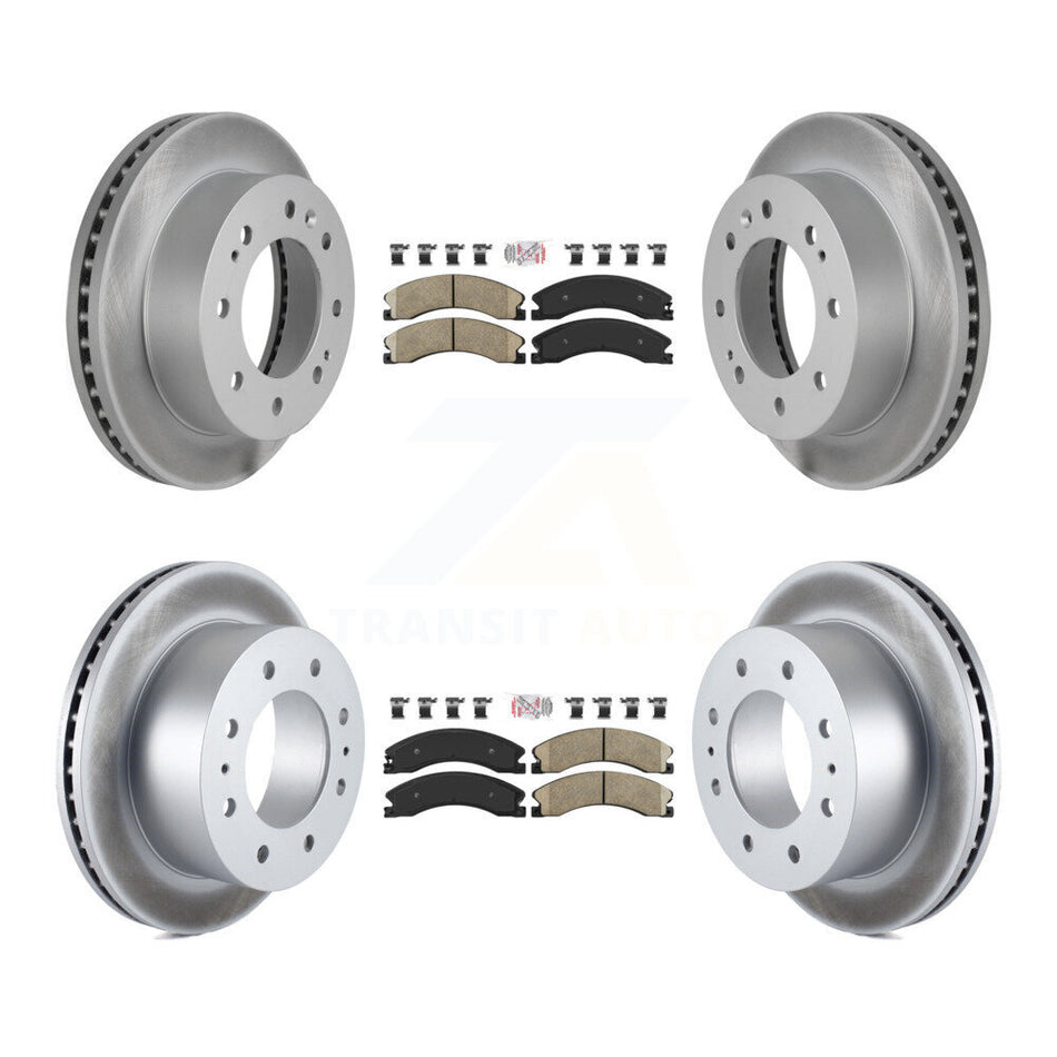 Front Rear Ceramic Pad Coated Brake Rotors Kit For GMC Chevrolet Sierra 2500 HD Silverado KGA-101367