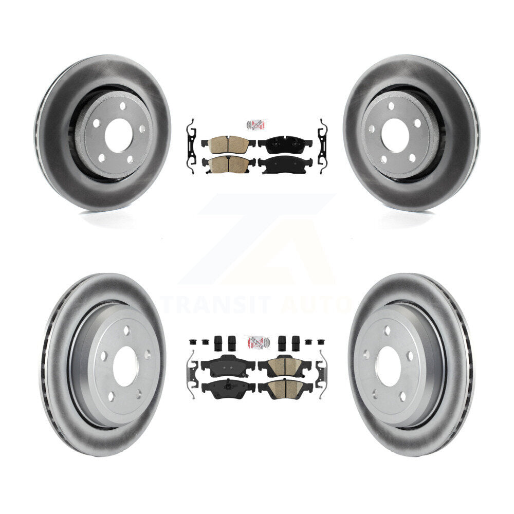 Front Rear Ceramic Pads And Coated Disc Brake Rotors Kit For Jeep Grand Cherokee WK KGA-101370