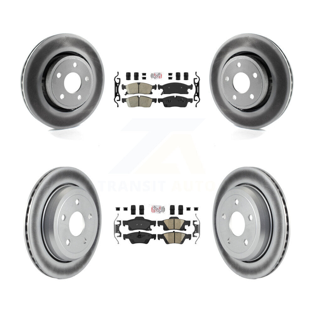 Front Rear Ceramic Pads And Coated Disc Brake Rotors Kit For Jeep Grand Cherokee WK KGA-101374