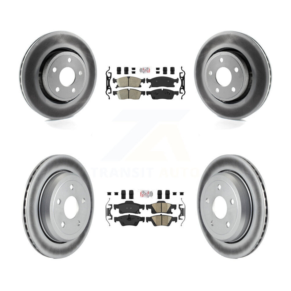 Front Rear Ceramic Pads And Coated Disc Brake Rotors Kit For Jeep Grand Cherokee WK KGA-101374