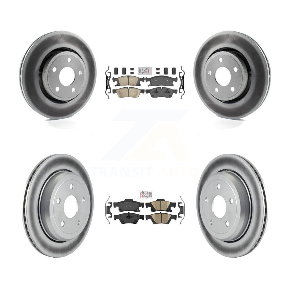 Front Rear Ceramic Pads And Coated Disc Brake Rotors Kit For Jeep Grand Cherokee WK KGA-101379
