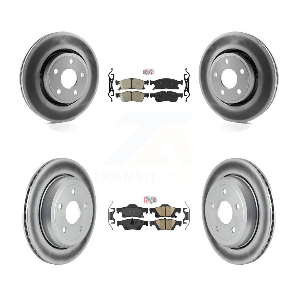 Front Rear Ceramic Pads And Coated Disc Brake Rotors Kit For Jeep Grand Cherokee WK KGA-101383