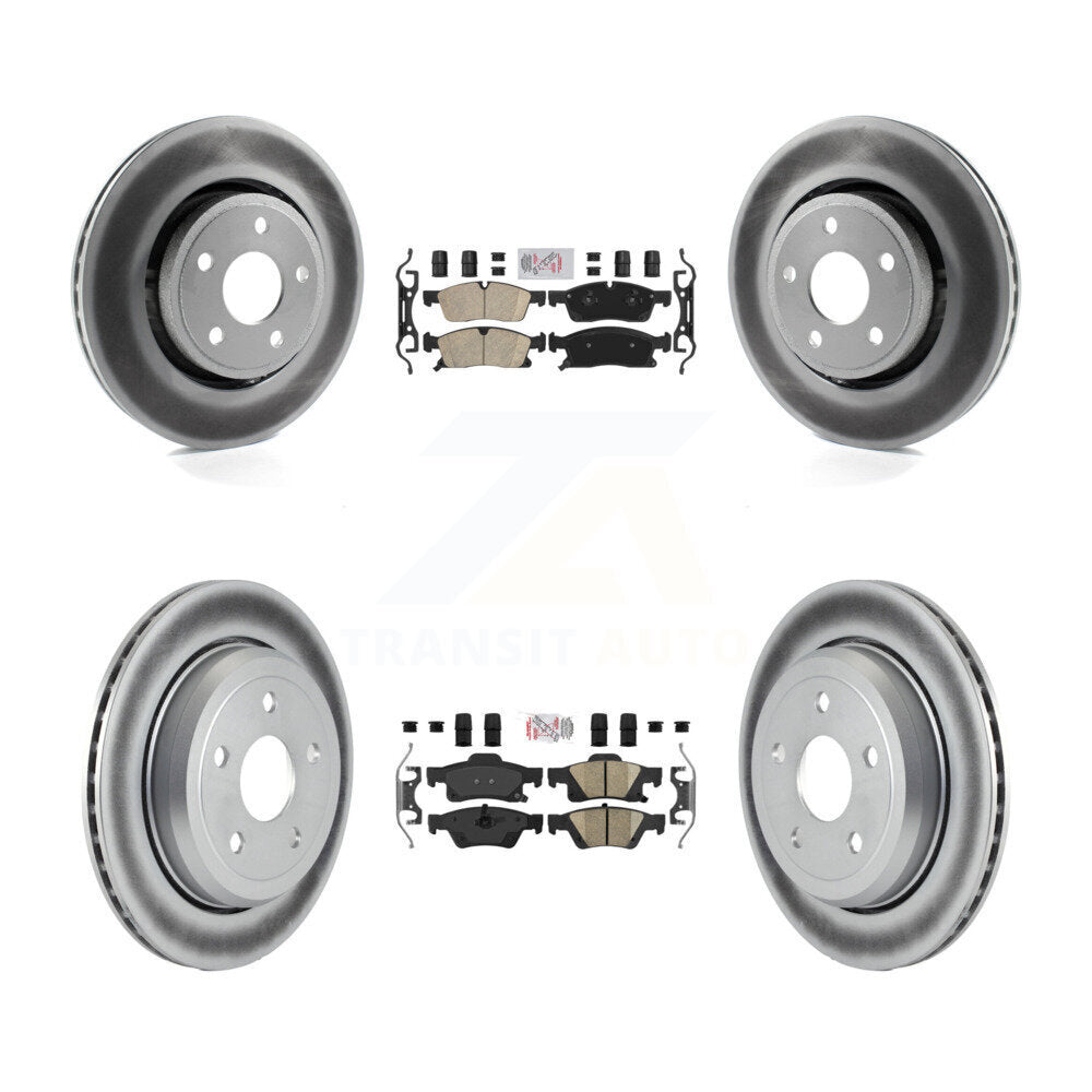 Front Rear Ceramic Pads And Coated Disc Brake Rotors Kit For Jeep Grand Cherokee WK KGA-101398