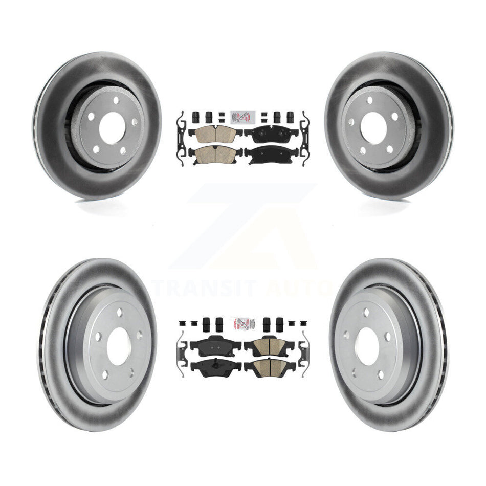 Front Rear Ceramic Pads And Coated Disc Brake Rotors Kit For Jeep Grand Cherokee WK KGA-101398