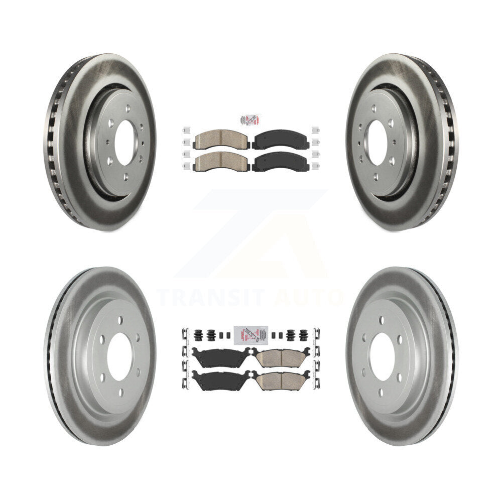 Front Rear Ceramic Pad Coated Brake Rotor Kit For Ford F-150 Expedition Lincoln Navigator KGA-101401