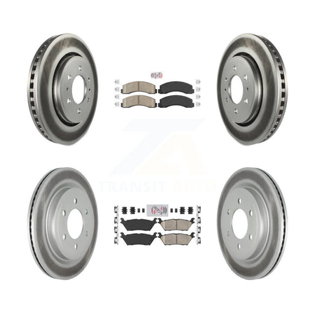 Front Rear Ceramic Pad Coated Brake Rotor Kit For Ford F-150 Expedition Lincoln Navigator KGA-101401