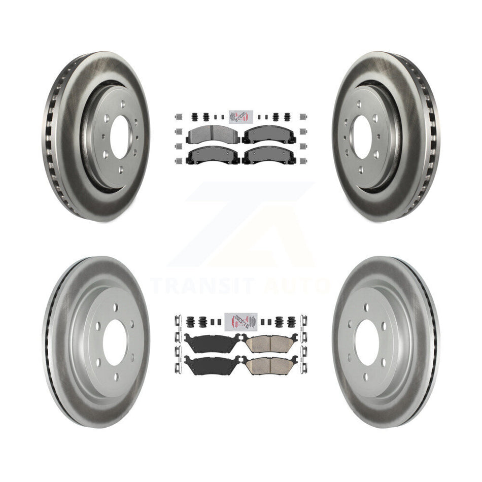 Front Semi-Metallic Rear Ceramic Pad Coat Disc Brake Rotors Kit For Ford F-150 Expedition KGA-101402