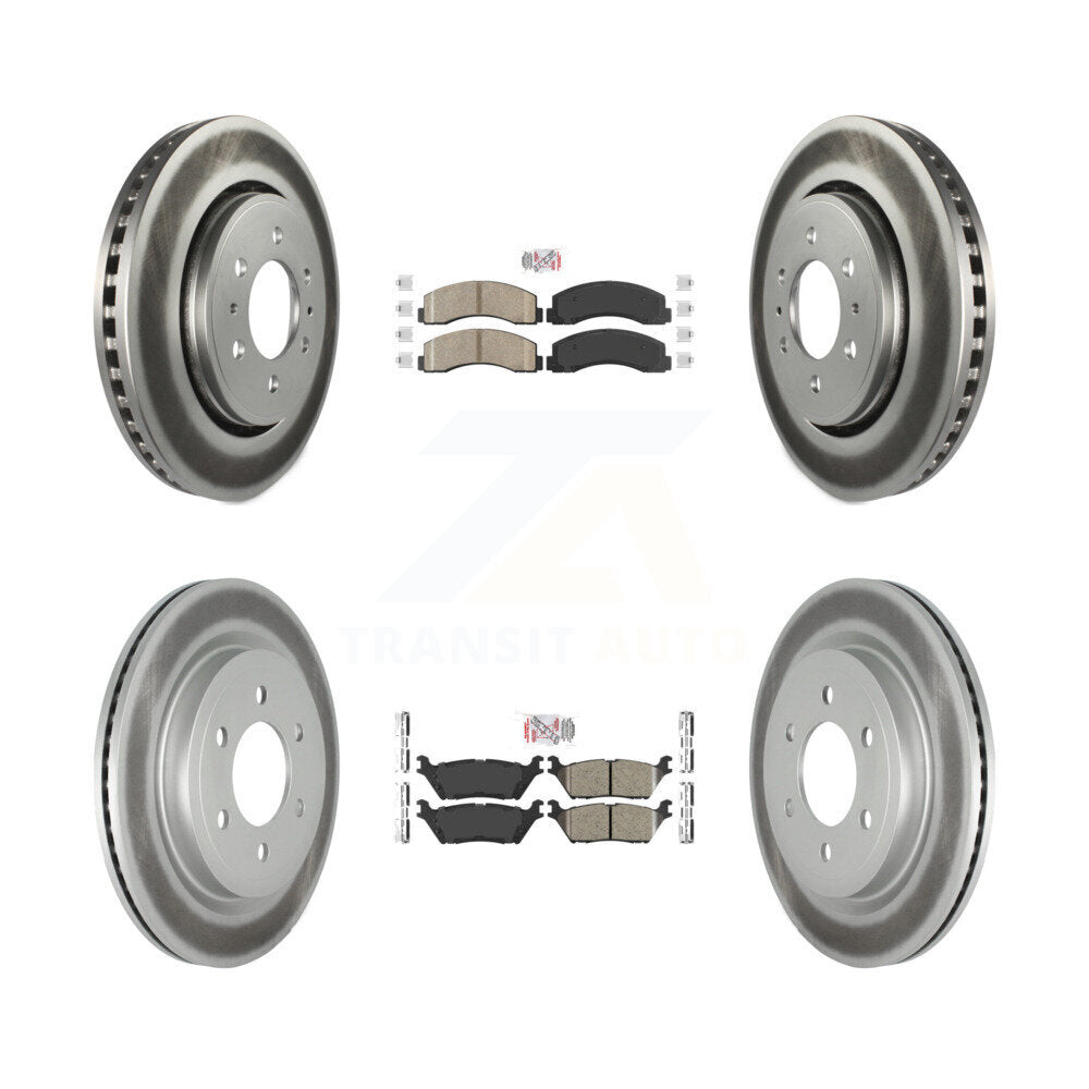 Front Rear Ceramic Pad Coated Brake Rotor Kit For Ford F-150 Expedition Lincoln Navigator KGA-101403