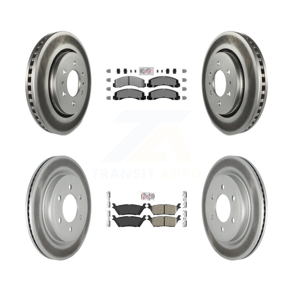 Front Semi-Metallic Rear Ceramic Pad Coat Disc Brake Rotors Kit For Ford F-150 Expedition KGA-101404