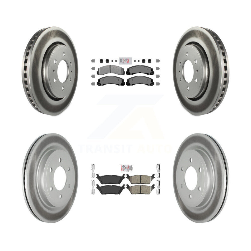 Front Semi-Metallic Rear Ceramic Pad Coat Disc Brake Rotors Kit For Ford F-150 Expedition KGA-101404