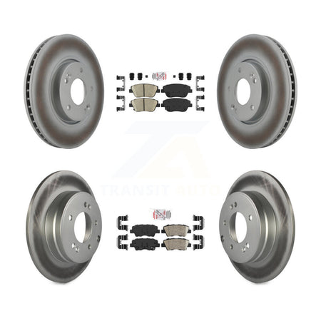 Front Rear Ceramic Pads And Coated Disc Brake Rotors Kit For Hyundai Sonata Kia Optima KGA-101412