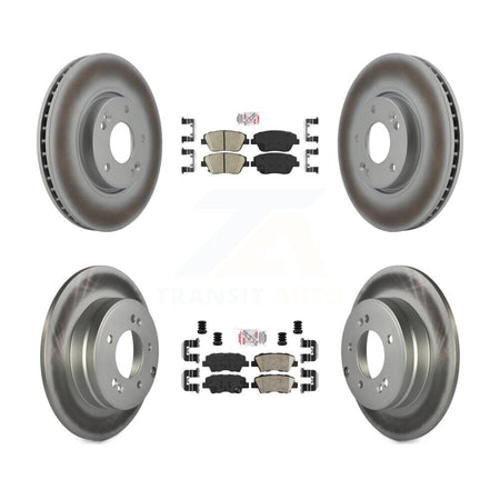 Front Rear Ceramic Pads And Coated Disc Brake Rotors Kit For Hyundai Sonata Kia Optima KGA-101413