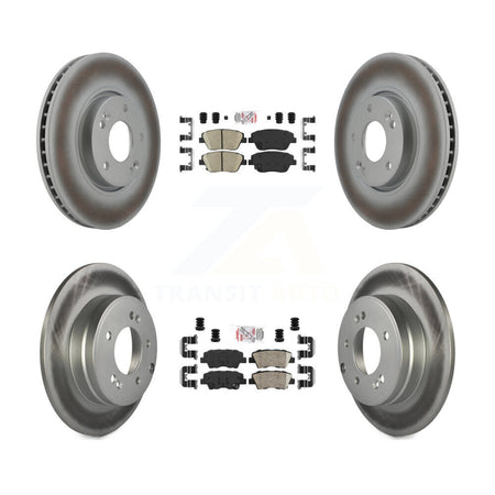 Front Rear Ceramic Pads And Coated Disc Brake Rotors Kit For Hyundai Sonata Kia Optima KGA-101414