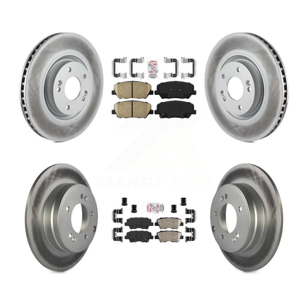 Front Rear Ceramic Pads And Coated Disc Brake Rotors Kit For Kia Optima 2.0L KGA-101416