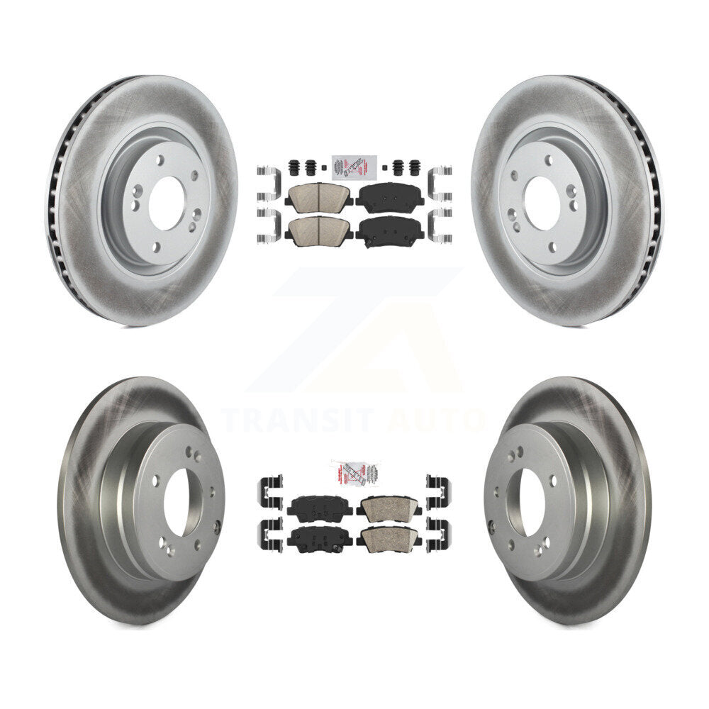Front Rear Ceramic Pads And Coated Disc Brake Rotors Kit For Hyundai Azera KGA-101417