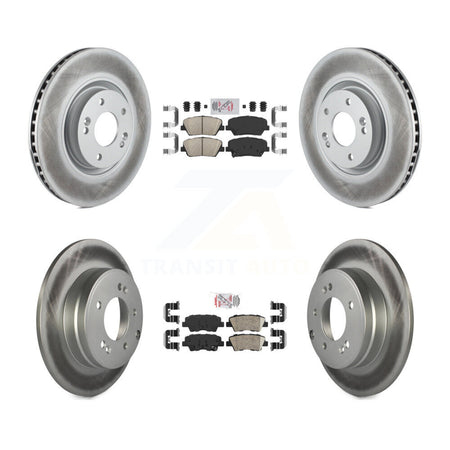 Front Rear Ceramic Pads And Coated Disc Brake Rotors Kit For Hyundai Azera KGA-101417