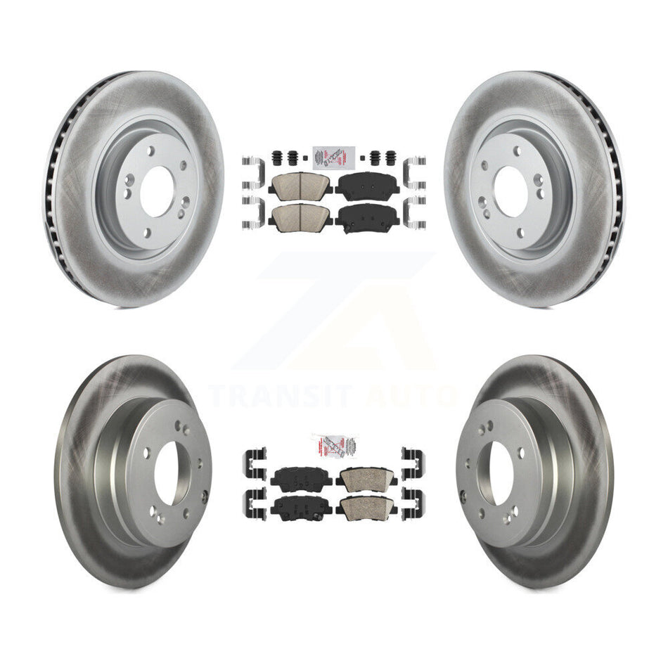 Front Rear Ceramic Pads And Coated Disc Brake Rotors Kit For Hyundai Azera KGA-101417