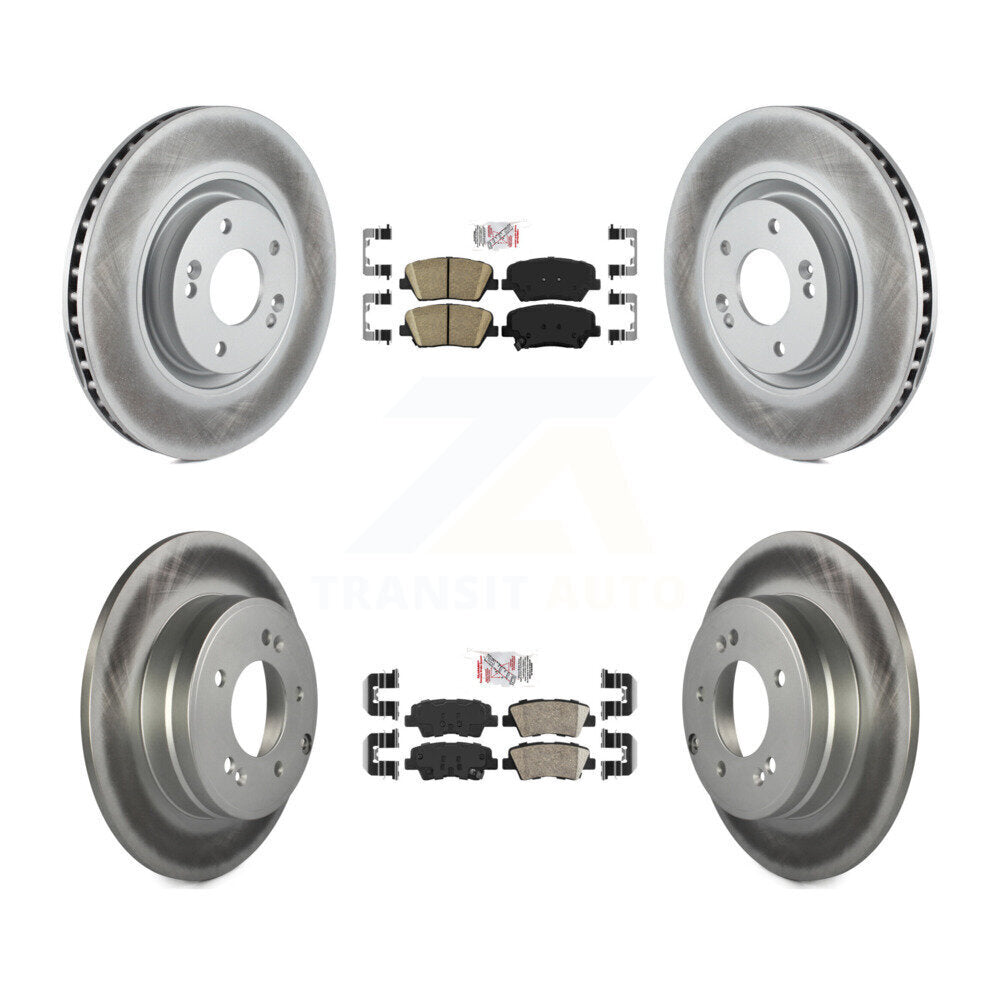 Front Rear Ceramic Pads And Coated Disc Brake Rotors Kit For Hyundai Azera KGA-101418