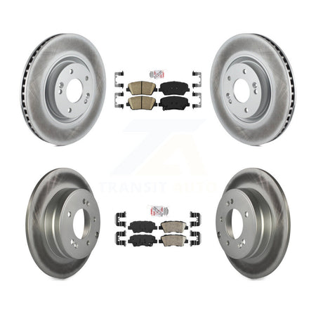 Front Rear Ceramic Pads And Coated Disc Brake Rotors Kit For Hyundai Azera KGA-101418