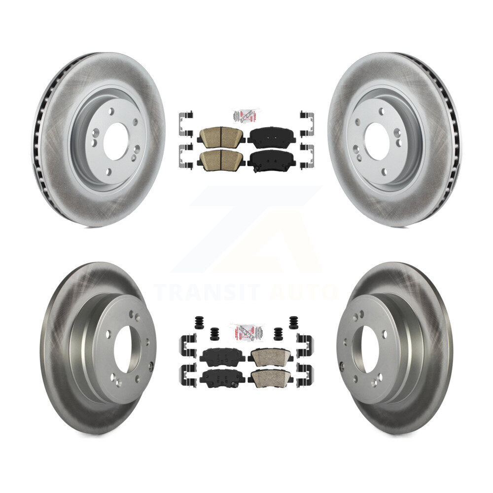 Front Rear Ceramic Pads And Coated Disc Brake Rotors Kit For Hyundai Azera KGA-101420